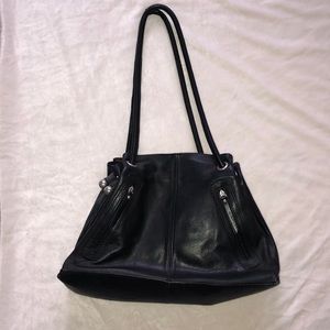 Black leather purse